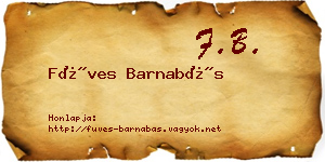 Füves Barnabás névjegykártya