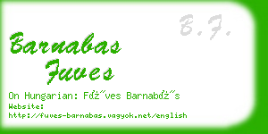 barnabas fuves business card